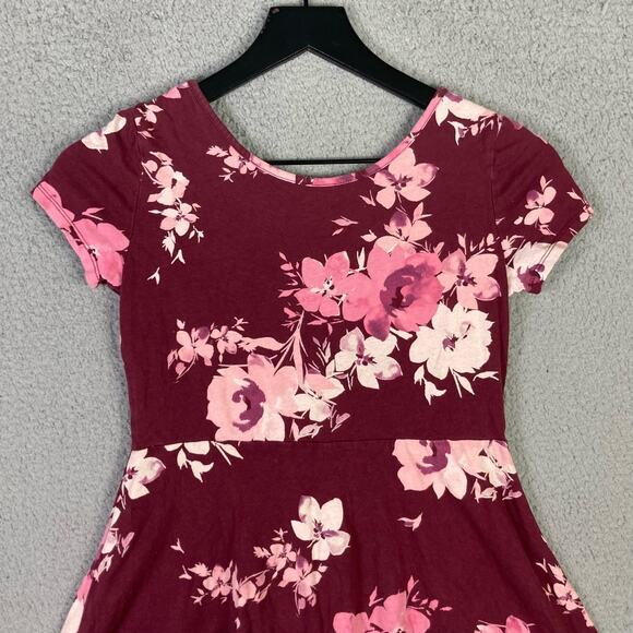 The Children's Place Girls Floral Fit & Flare Dress Size L Multicolor Red Pink - Picture 9 of 10